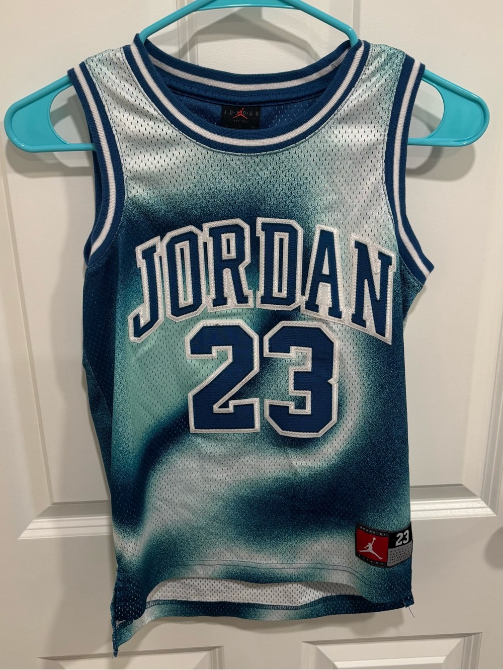 Air Jordan Embroidered #23 Liquid Aqua Basketball Jersey Boys Size Small